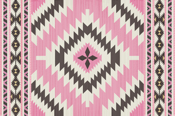 Navajo tribal vector seamless pattern. Native American ornament. Ethnic South Western decor style. Boho geometric ornament. Vector seamless pattern. Mexican blanket, rug. Woven carpet illustration