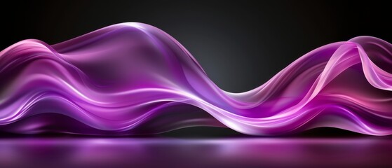   A black background with a light reflection on the bottom of a purple wave