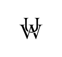 Initial Letter Logo. Logotype design. Simple Luxury Black Flat Vector UW