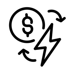 Simple Energy Saving Related Vector Line Icon,Contains Icons like Energy Cost,Power Consumption Rate.