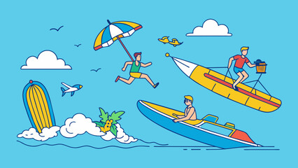 banana boat vector illustration