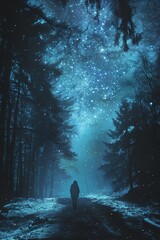 Heroic journeys undertaken in search of enchanted forests - obrazy, fototapety, plakaty