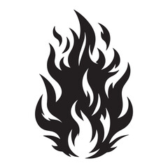 illustration with fire silhouette isolated on white