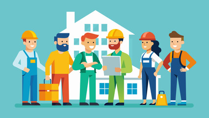 team home builders vector illustration