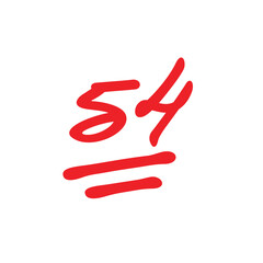 Obraz premium 54 points test score, bad mark illustration - Vector