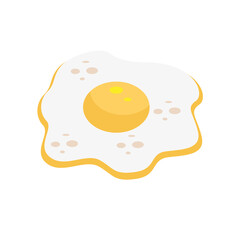 Sunny side up fried egg vector illustration, isolated on white background