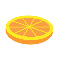 Orange slice vector illustration, orange fruit isolated on white background