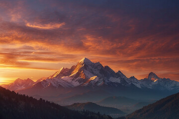 sunset in the mountains