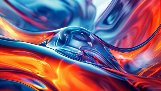 , abstract background with red, blue and orange waves
