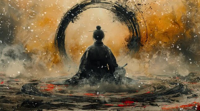 刀心の静寂: 侍の瞑想と刀の美