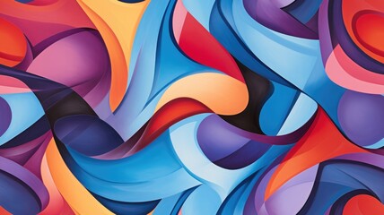 The picture of the colourful abstract wallpaper that has been mix with the primary colours and has become the various repetitive shape colourful abstract picture that mix with many colours. AIGX01. - obrazy, fototapety, plakaty