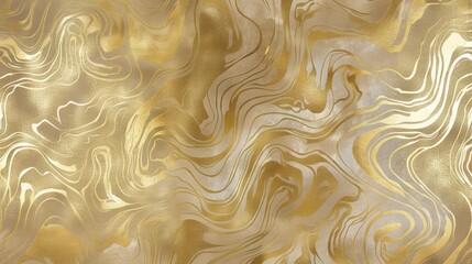 Make a statement with this metallic gold wallpaper featuring a whimsical and abstract pattern sure to add a touch of glamour to your space. - obrazy, fototapety, plakaty