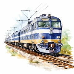 Train clipart, watercolor illustration clipart, 1500s, isolated on white background , low noise