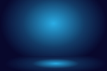 Studio background in blue gradient color,Smooth blur background like in a room with spot lights shining on the floor or on the stage,Vector illustration	