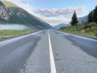 road in the mountains, photo as a background, digital image.