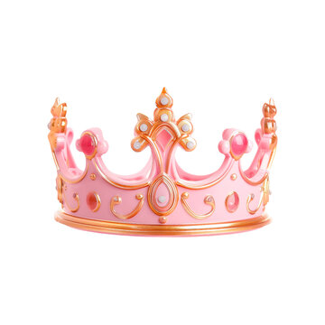 Toy crown of the princess. Isolated on transparent background.