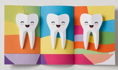 teeth with emotions of happiness concept for dental clinics for advertising and printing