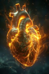 Illuminated beating heart.