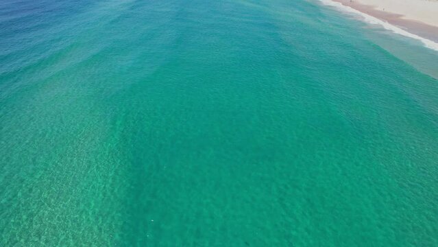 Turquoise Ocean Of Palm Beach In Gold Coast, Queensland, Australia - Aerial Drone Shot