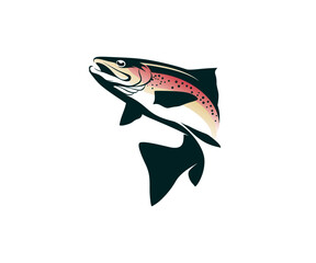 Fototapeta premium Glorious Rainbow Trout: Stunning Vector Illustration of Freshwater Beauty