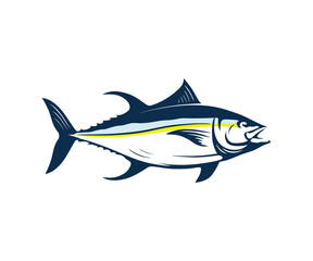 Majestic Tuna: Dynamic Vector Illustration of Ocean's Apex Predator