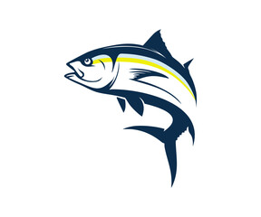 Majestic Tuna: Dynamic Vector Illustration of Ocean's Apex Predator