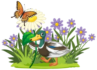 Dekokissen Colorful vector illustration of wildlife and flora © GraphicsRF
