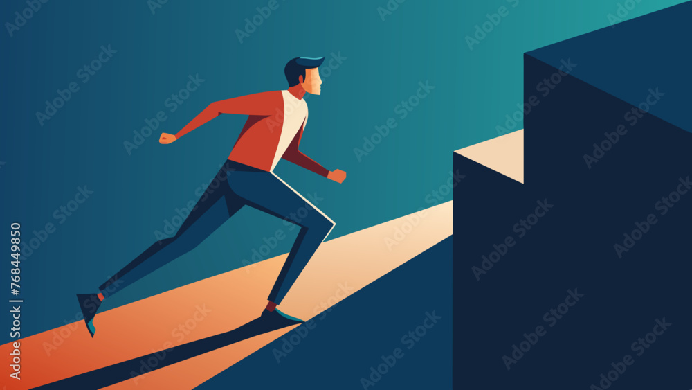 Wall mural person running on the stairs