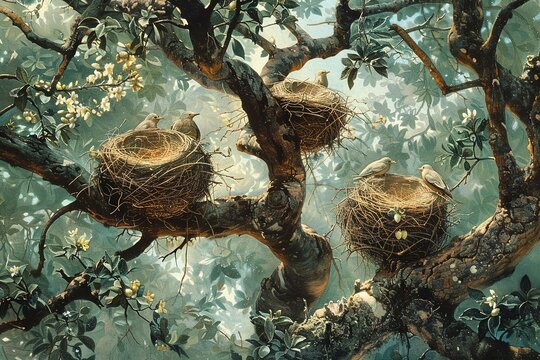 Salvadora persica tree with bird nests.