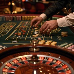 Roulette in a casino, close-up