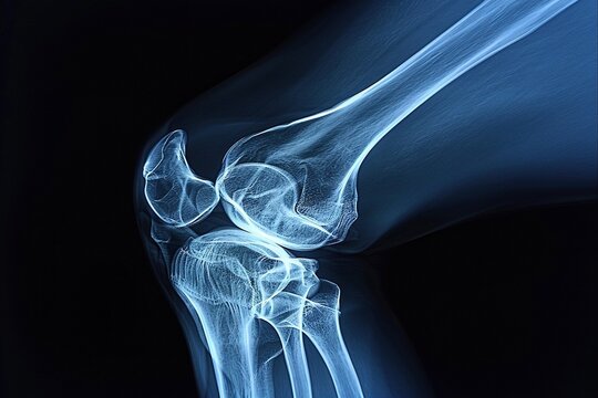 X-ray showing a knee injury.
