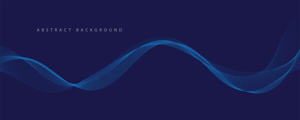 Abstract vector background with blue wavy lines. Blue wave background. Blue lines vector illustration. Curved wave. Abstract wave element for design.
