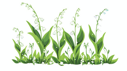 A stylized cute lily of valley a vector illustration isolated on white background 