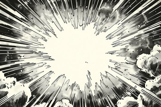 Action lines radiating from a central blank template nes