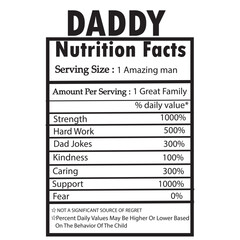 DADDY Nutrition Facts
