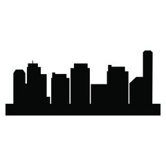 City Building Landscape Icon Silhouette