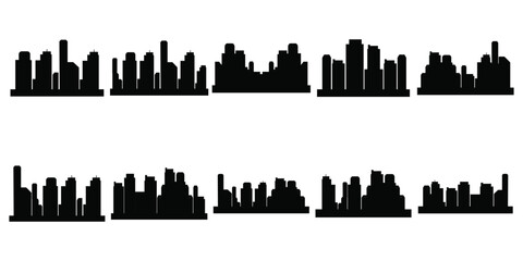 City Building Landscape Icon Silhouette