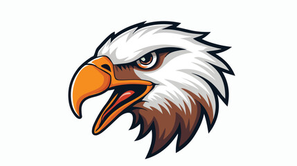 Angry Eagle Head Mascot. Vector Illustration flat vector