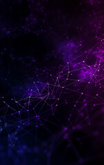 Abstract Macro Plexus Purple Gradient Technology Background.