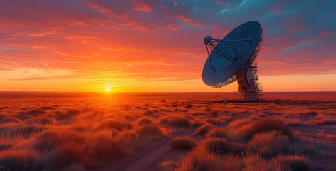 Poster radar dish landscape in the desert © Olexandr