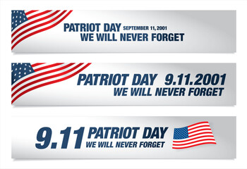 Patriot Day. September, 11. We will never forget. Vector illustration - obrazy, fototapety, plakaty