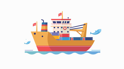 cargo Ship icon. Element of ship illustration. Premium