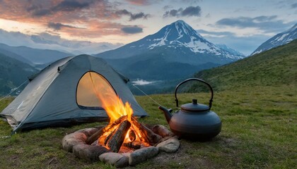 Travel Tales: Tea Time by the Campfire with Majestic Mountain Views"