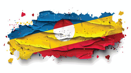 Colombia with embedded national flag on simple flat vector