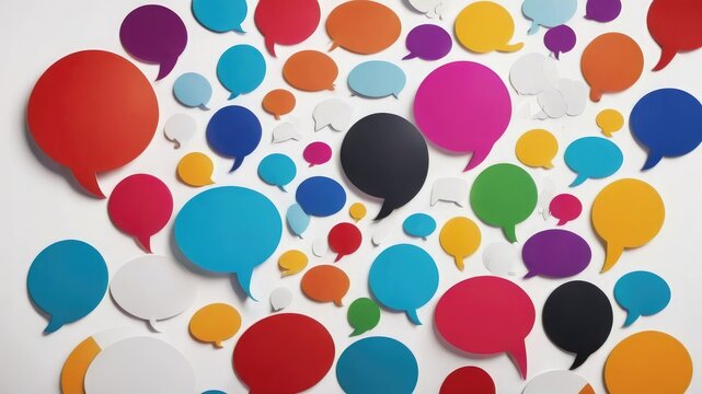 Abstract background with circles, Speech bubble wallpaper, 3d colorful speech bubble images, speech bubble background, 