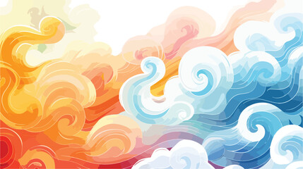 Fototapeta na wymiar Colorful swirling dreams. Cloud background with abstract