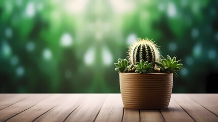 Green cactus potted plant