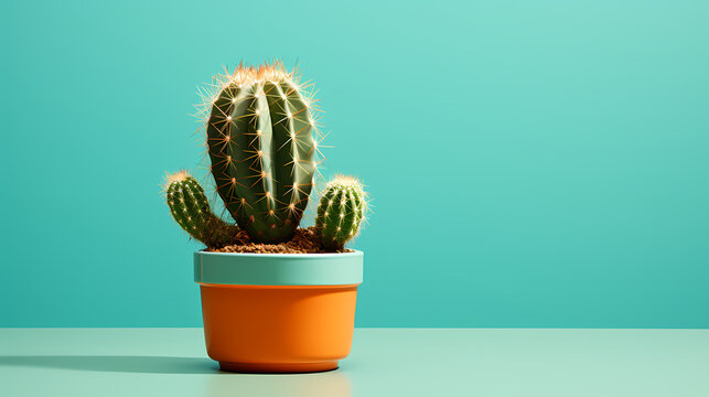 Green cactus potted plant