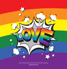 Pride, lgbt poster design, lgbt rainbow symbol, vector illustration