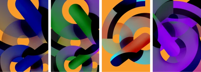 Rolgordijnen Circle geometric abstract vector posters. Vector Illustration For Wallpaper, Banner, Background, Card, Book Illustration, landing page © antishock